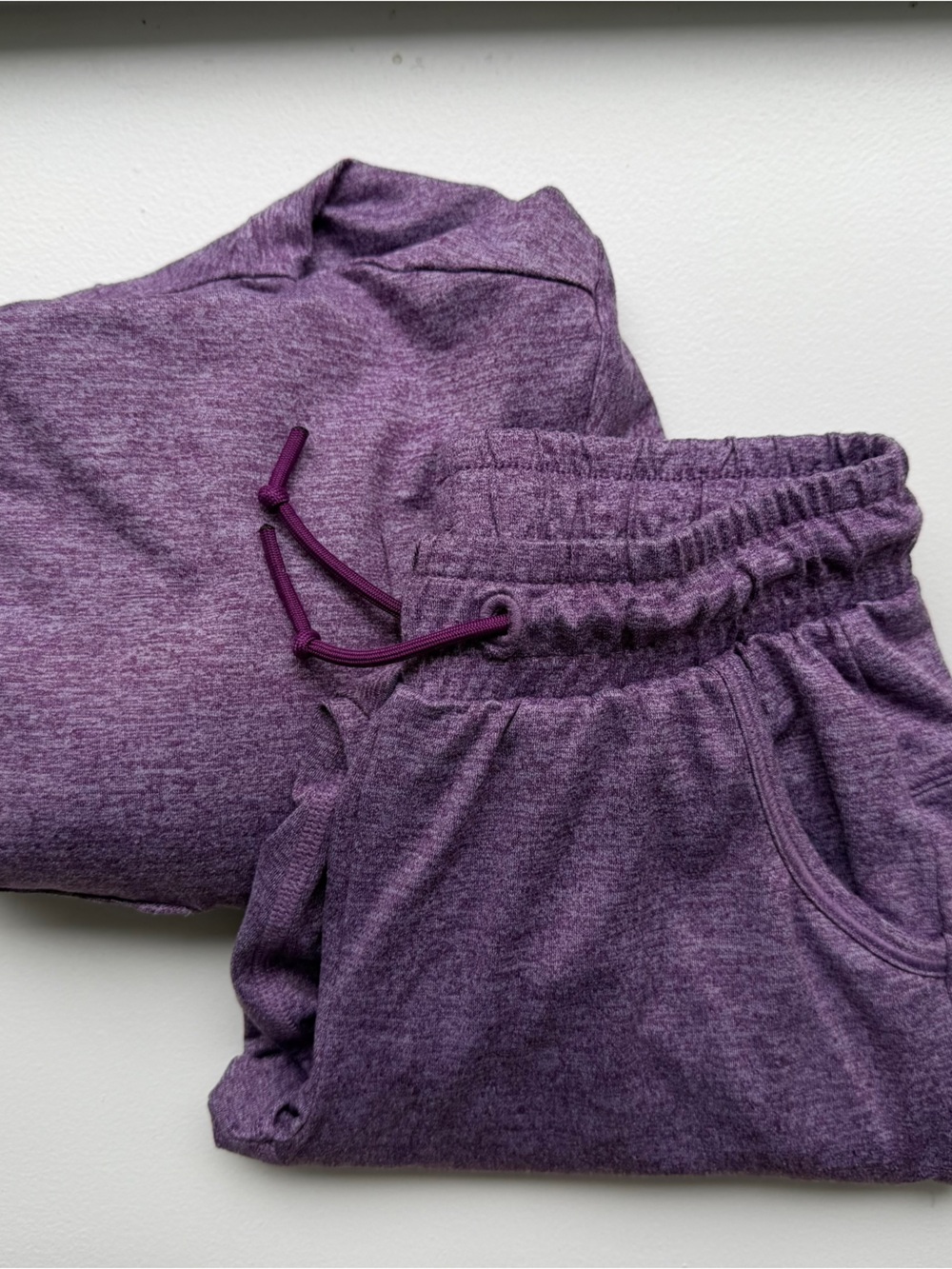 ALL IN MOTION Purple Heather Drawstring Girls Warmup Set